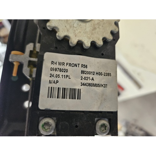 Meccanismo alzavetro Ant. DX MINI Cooper 2° Serie del 2006 - 2013