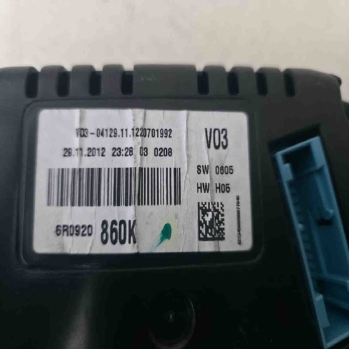 Quadro Strumenti VOLKSWAGEN Polo 5° Serie del 2009 - 2017